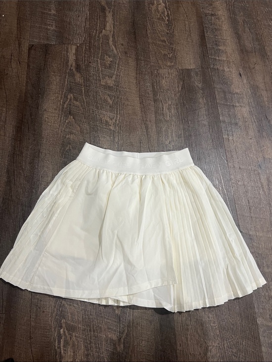 La+image Dresses & Skirts - Cream Pleated Skater Skirt with Elastic Waistband